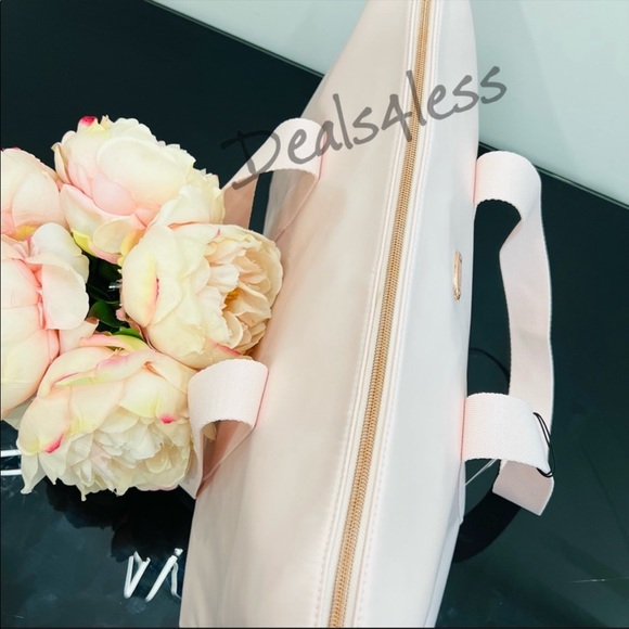 Coach Duffel Bag Weekender Travel Tote Blush Pink Zippered Carry On Beach NEW - Picture 7 of 10